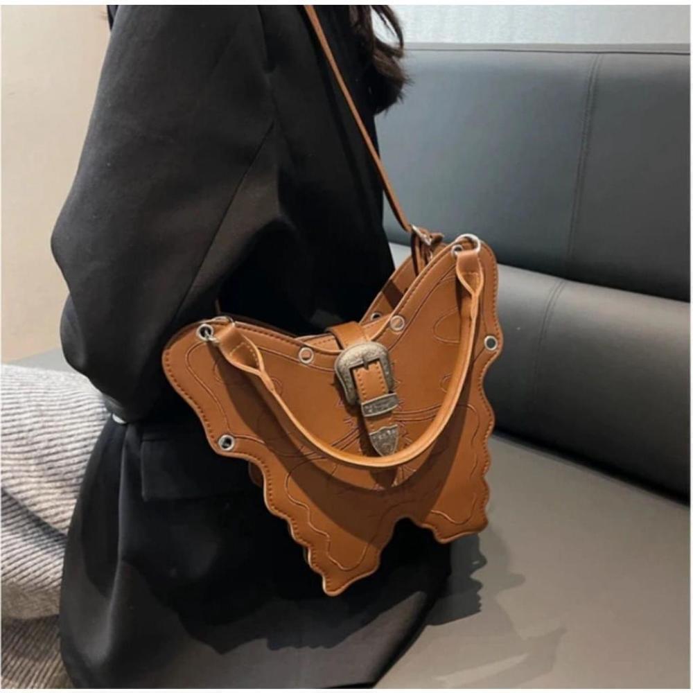 Butterfly Shaped Handbag In Brown - Picture 4 of 10
